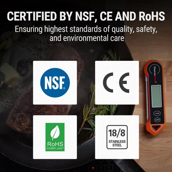 Digital Meat Thermometer with Backlit Display | Instant Read for BBQ, Grill - Picture 9 of 9